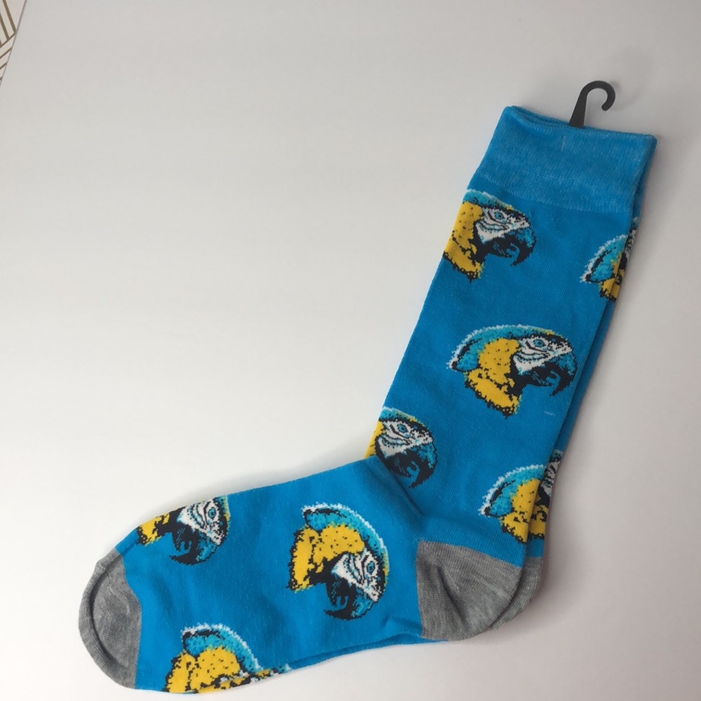 Macaw Parrot Bird Socks Novelty Men’s Crew Sz 10-13 NWT - Picture 4 of 8